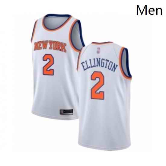 Mens New York Knicks 2 Wayne Ellington Authentic White Basketball Jersey Association Edition